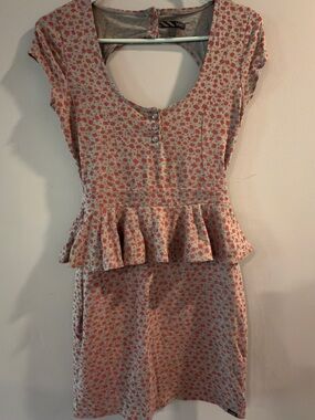 Vans Pink Floral Peplum Dress for Girls